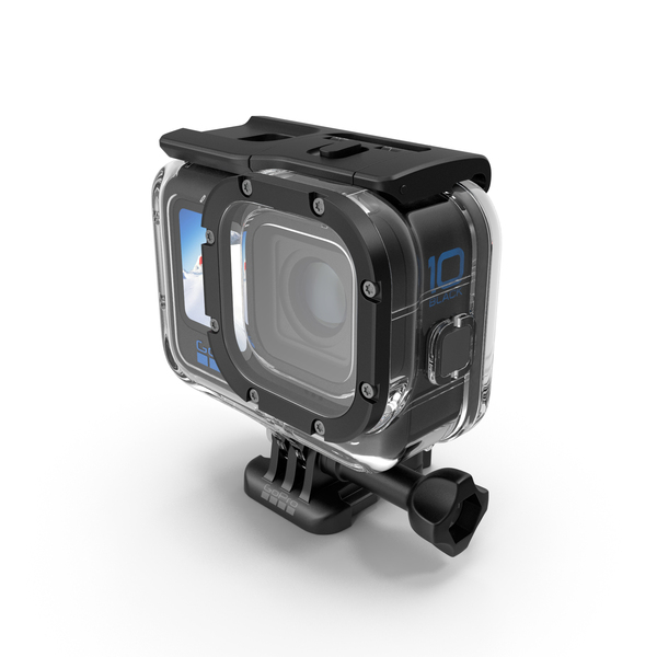 GoPro HERO 10 Black with Waterproof Case PNG & PSD Images GoPro HERO 10 Black with Waterproof Case PNG & PSD Images