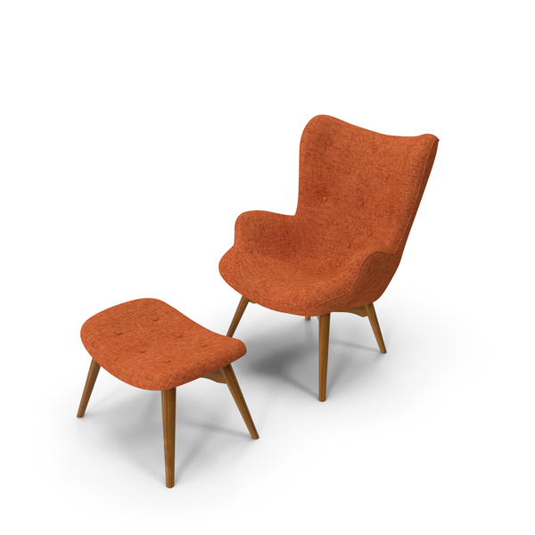 Grant Featherston Contour Style Chair Orange PNG & PSD Images