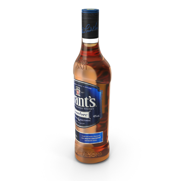 Whiskey: Grant's Signature Blended Scotch Whisky 700ml Bottle PNG & PSD Images Whiskey: Grant's Signature Blended Scotch Whisky 700ml Bottle PNG & PSD Images