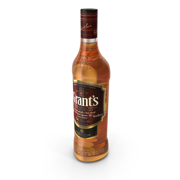 Whiskey: Grants Red Blended Scotch Whisky 700ml Alcohol Bottle PNG & PSD Images