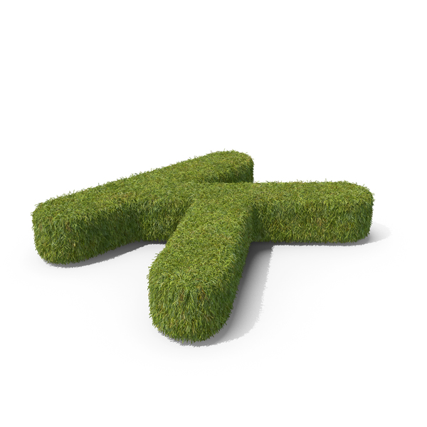 Language: Grass Capital Letter K Top View PNG & PSD Images