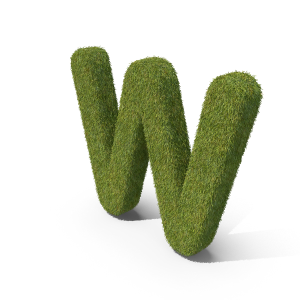 Language: Grass Capital Letter W PNG & PSD Images
