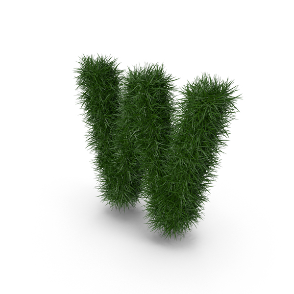 Language: Grass letter W PNG & PSD Images