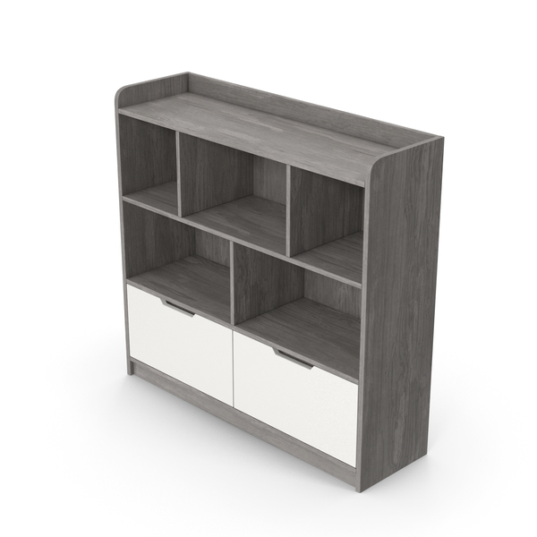 Shelving: Gray Bookshelf PNG & PSD Images
