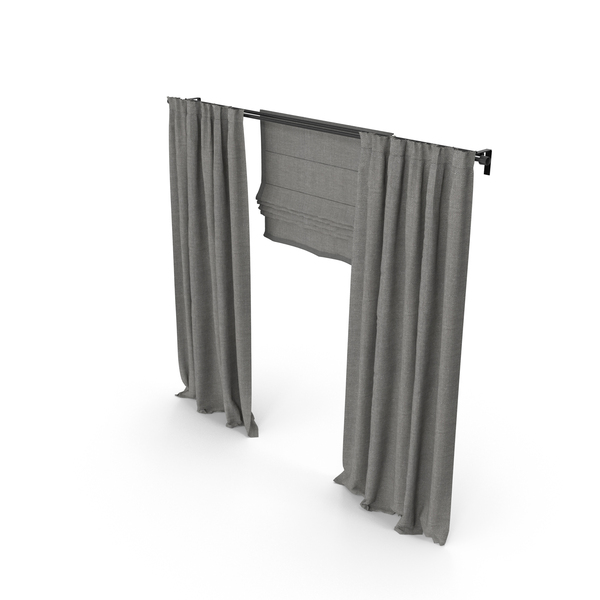 Gray Curtains With Roman Blinds PNG Images & PSDs for Download ...
