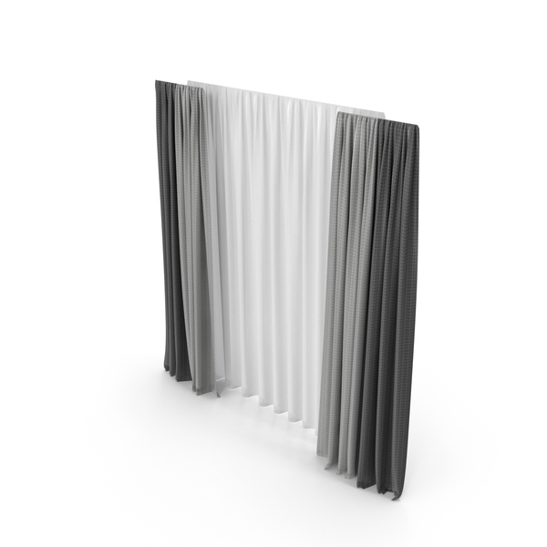 Curtain: Gray Curtains with Tulle PNG & PSD Images Curtain: Gray Curtains with Tulle PNG & PSD Images