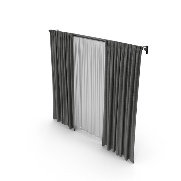 Curtain: Gray Curtains With Tulle PNG & PSD Images Curtain: Gray Curtains With Tulle PNG & PSD Images