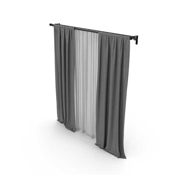 Gray Curtains with White Tulle PNG Images & PSDs for Download ...