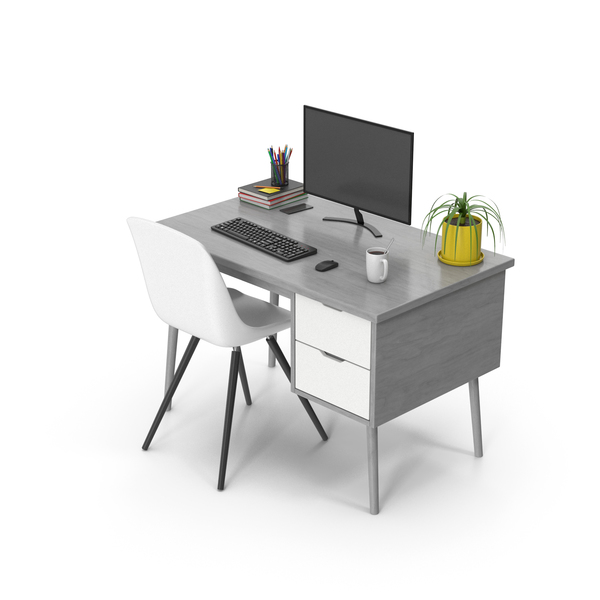 Gray Desk Set PNG & PSD Images Gray Desk Set PNG & PSD Images