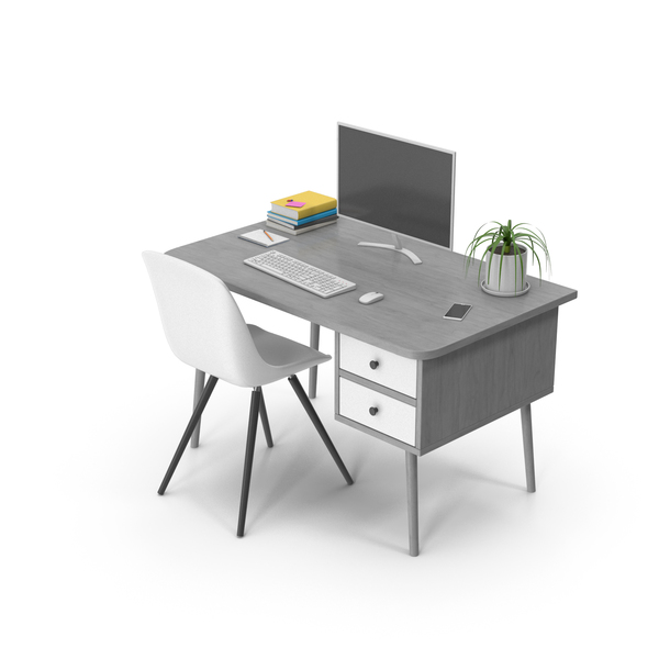 Gray Home Office Desk Set PNG & PSD Images Gray Home Office Desk Set PNG & PSD Images