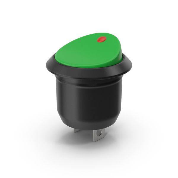 Electrical: Green Automotive Switch PNG & PSD Images