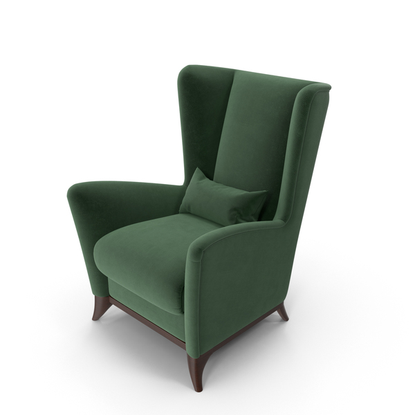 Wingback: Green Bergamo High Wing Chair PNG & PSD Images