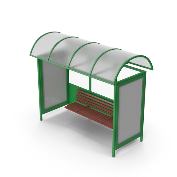 Enclosure: Green Bus Stop Station PNG & PSD Images