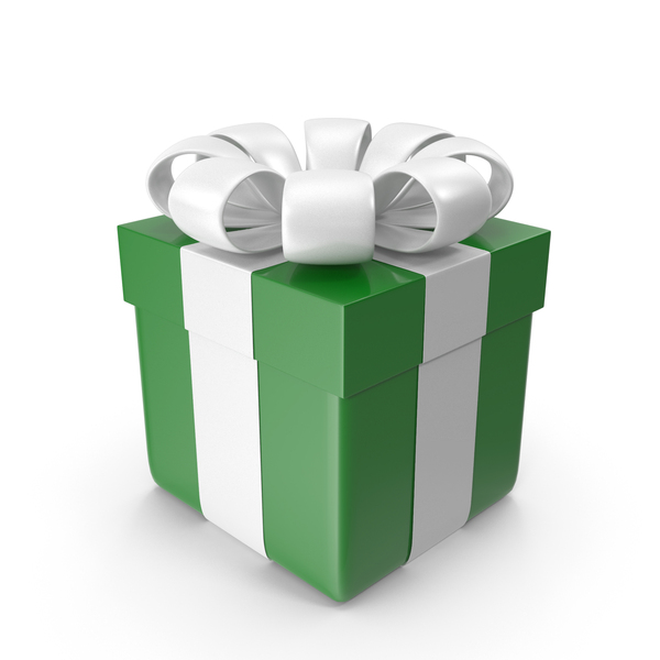 Bow: Green Cartoon Gift Box PNG & PSD Images