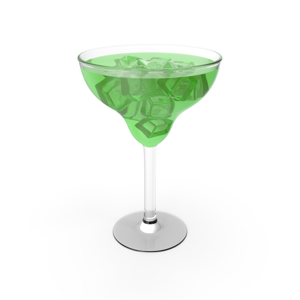 Shot Glass: Green Cocktail With Ice PNG & PSD Images