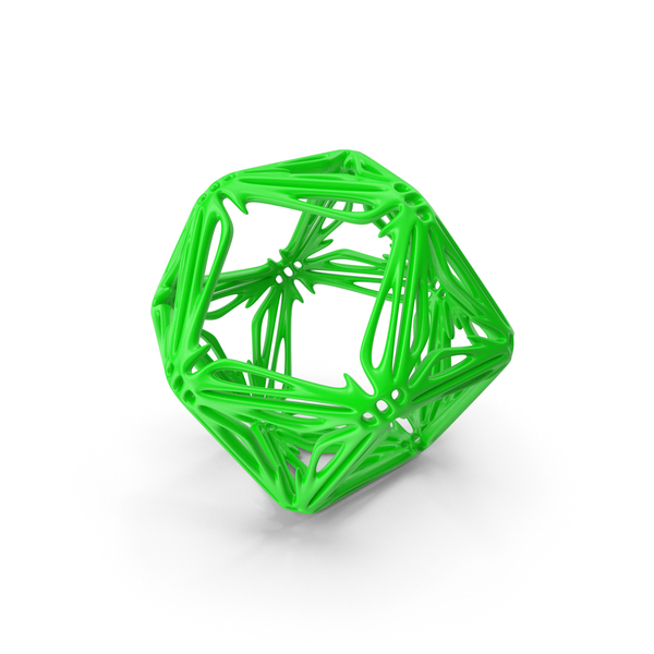 Geometric Shape: Green Complex Object PNG & PSD Images