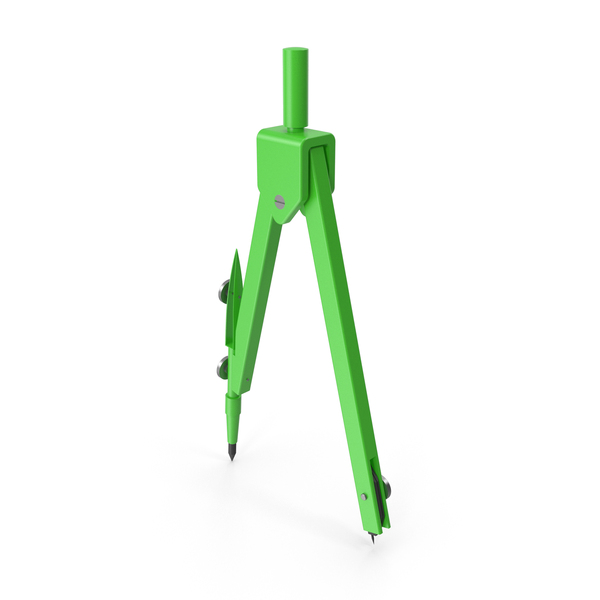 Drafting: Green Drawing Compass Open PNG & PSD Images