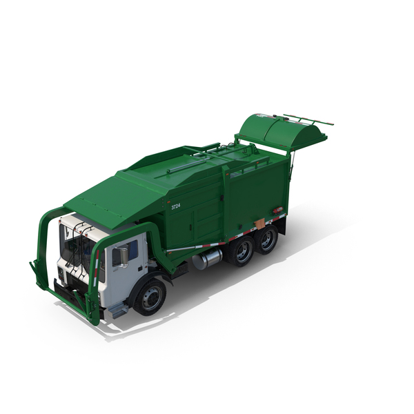 green garbage truck powered by natural gas
