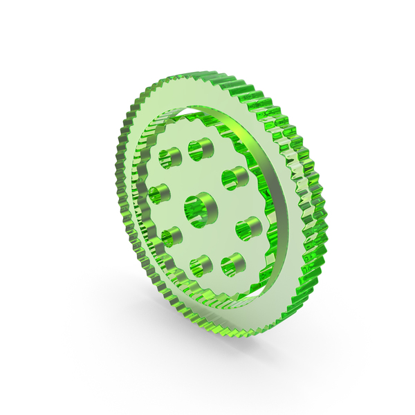 Symbols: Green Glass Gear Icon PNG & PSD Images