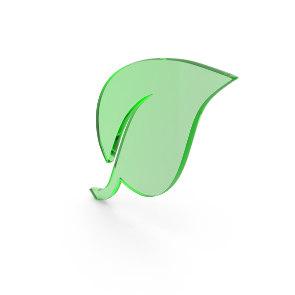 Symbols: Green Glass Leaf Icon PNG & PSD Images