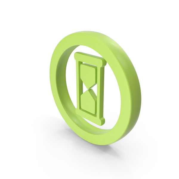 Symbols: Green Hourglass Circular Symbol PNG & PSD Images