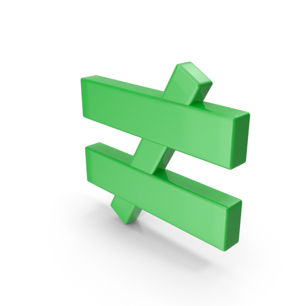 Mathematical Symbols: Green Inequality Sign PNG & PSD Images