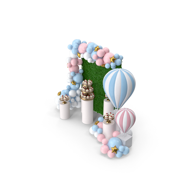 Streamer: Green Leaf Wall With Balloon Decor For Party PNG & PSD Images Streamer: Green Leaf Wall With Balloon Decor For Party PNG & PSD Images