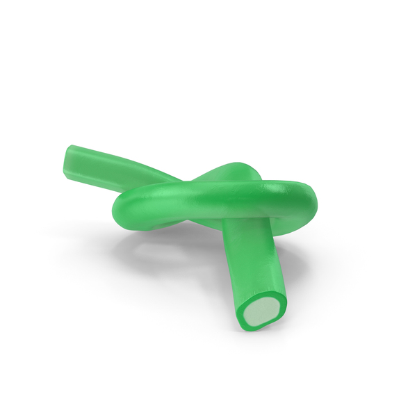 Green Licorice Rope Candy Tied in Knot PNG & PSD Images