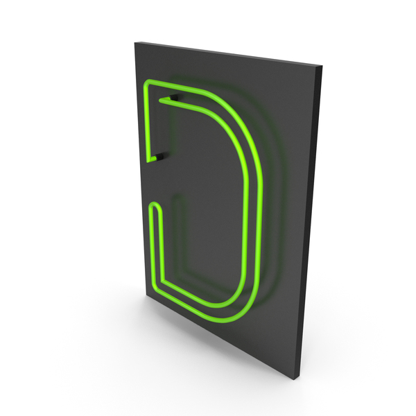 Light: Green Neon Letter D PNG & PSD Images