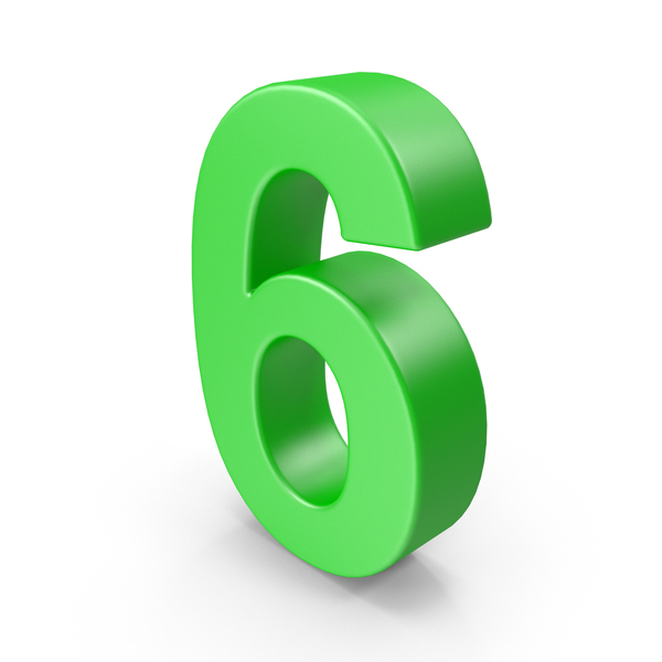 Green Number 6 PNG & PSD Images