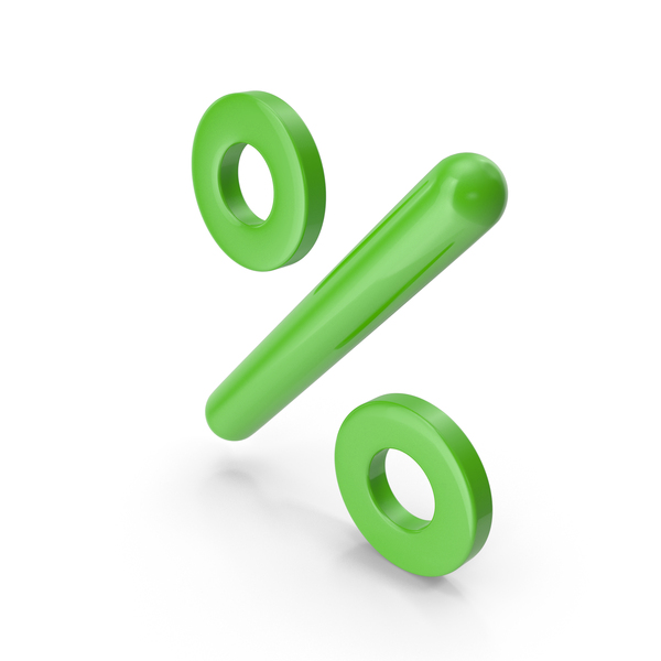 Symbols: Green Percentage Symbol PNG & PSD Images