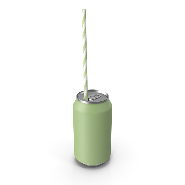 Green Soda Can with Drinking Straw PNG Images & PSDs for Download ...