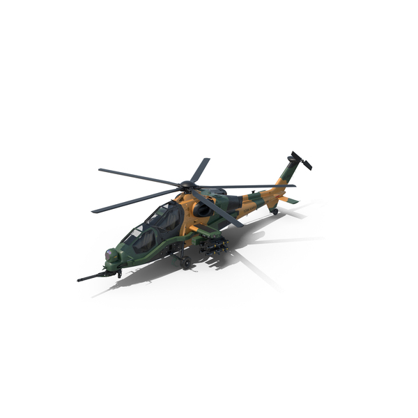 Green T129 ATAK Helicopter PNG & PSD Images