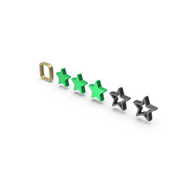 Symbols: Green Three Star Customer Rating PNG & PSD Images
