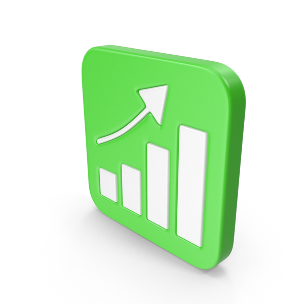 Symbols: Green Up Trend Square Icon PNG & PSD Images
