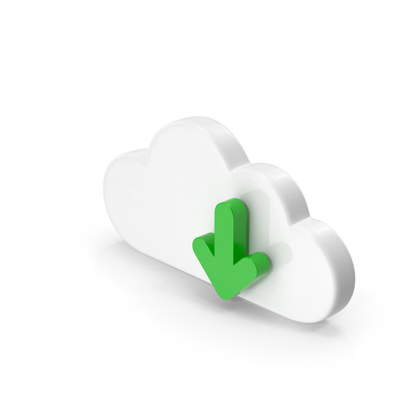 Symbols: Green & White Cloud Download Symbol PNG & PSD Images