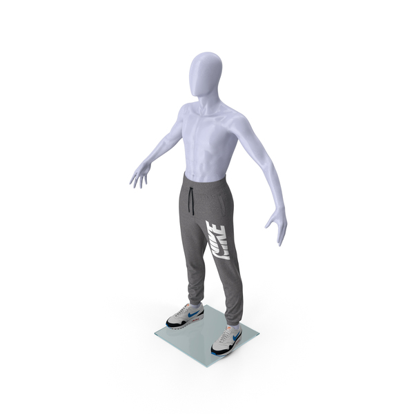 Sweatpants: Grey Nike Joggers and Sneakers on Mannequin PNG & PSD Images Sweatpants: Grey Nike Joggers and Sneakers on Mannequin PNG & PSD Images