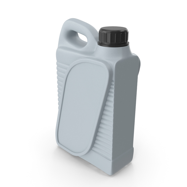 Fuel Can: Grey Plastic Jerrycan with Black Cap PNG & PSD Images