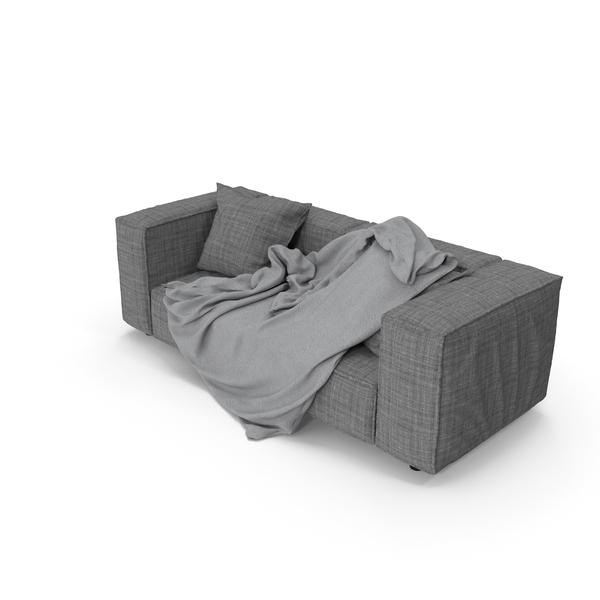 Grey Sofa with Blanket PNG & PSD Images Grey Sofa with Blanket PNG & PSD Images
