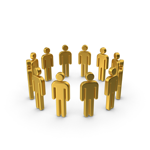 Male Symbol: Group of People in Circle Gold PNG & PSD Images