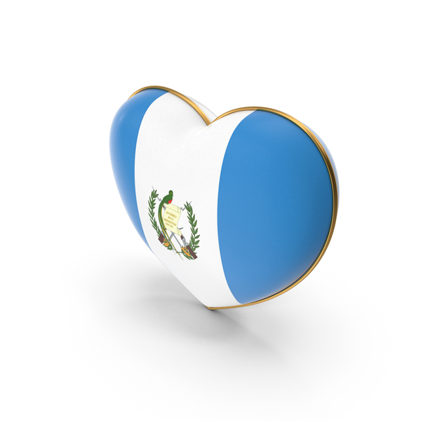 Guatemala Country Flag In Heart Golden Frame PNG & PSD Images