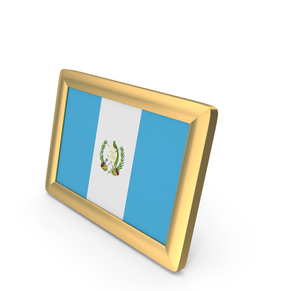 Picture: Guatemala Flag Golden Desktop Photo Frame PNG & PSD Images