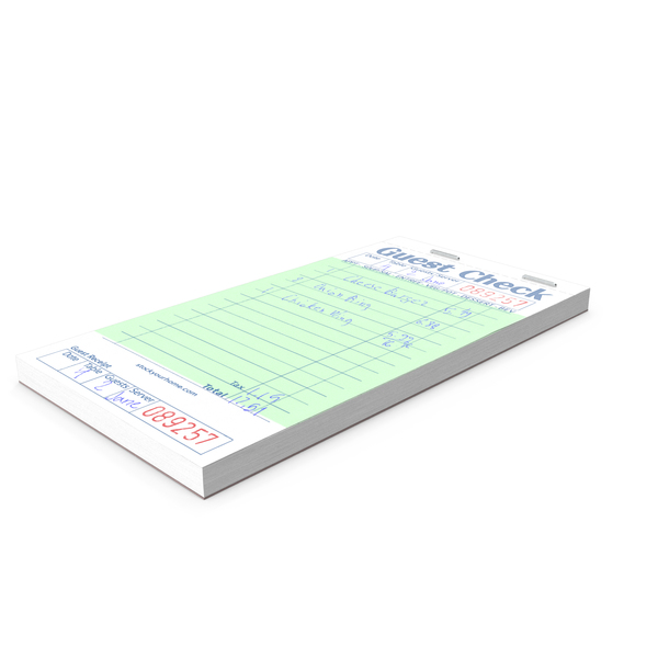 Guest Check Book PNG Images & PSDs for Download | PixelSquid - S120300685
