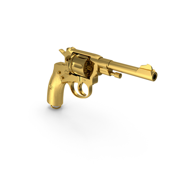Gun Revolver Nagant M1895 Gold PNG & PSD Images Gun Revolver Nagant M1895 Gold PNG & PSD Images