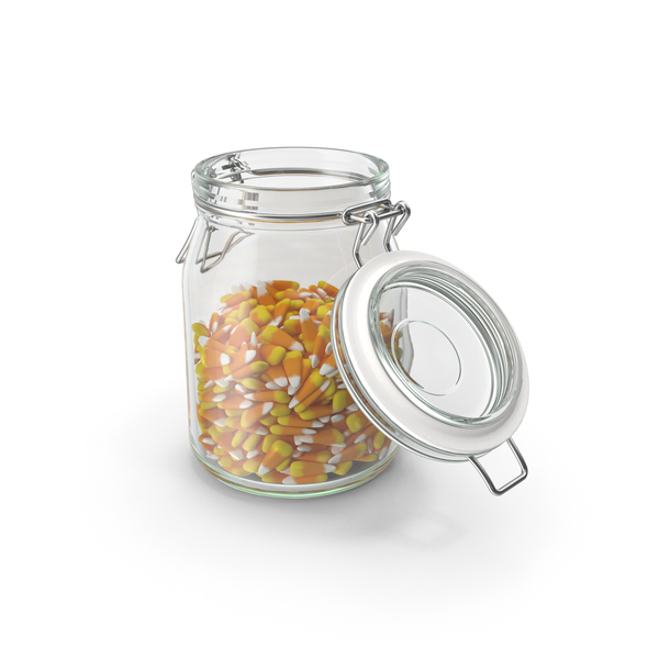 Decoration: Halloween Candy Corn In Opened Glass Jar PNG & PSD Images Decoration: Halloween Candy Corn In Opened Glass Jar PNG & PSD Images