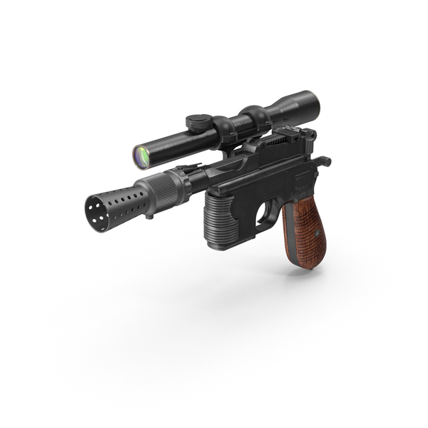 科幻步枪：Han Solo Blaster PNG和PSD图像