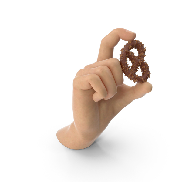 Hand Holding a Chocolate Covered Mini Pretzel with Nuts PNG & PSD Images Hand Holding a Chocolate Covered Mini Pretzel with Nuts PNG & PSD Images