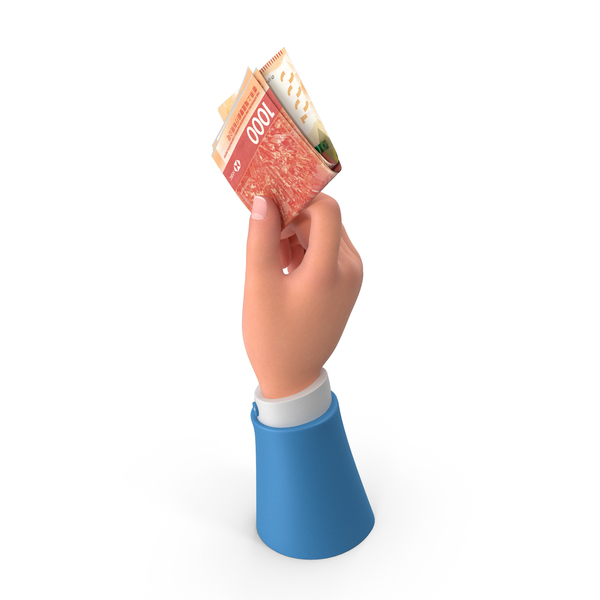 Currency: Hand Holding Raise 1000 Hong Kong Dollars Bill PNG & PSD Images