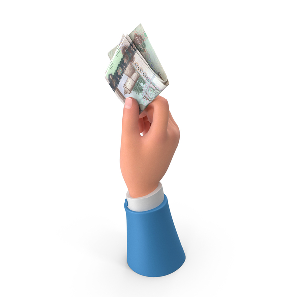 Banknote: Hand Holding Raise United Arab Emirates 1000 DIRHAMS Bill PNG & PSD Images