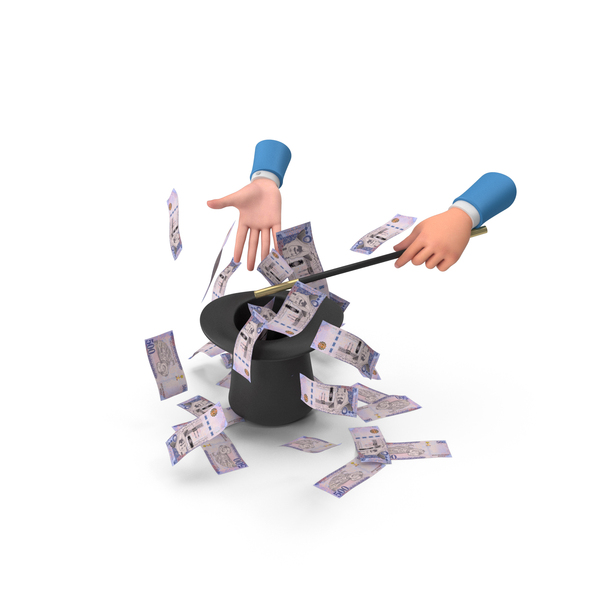Currency: Hand Magic Hat Saudi 500 Riyals Money Fly Out PNG & PSD Images